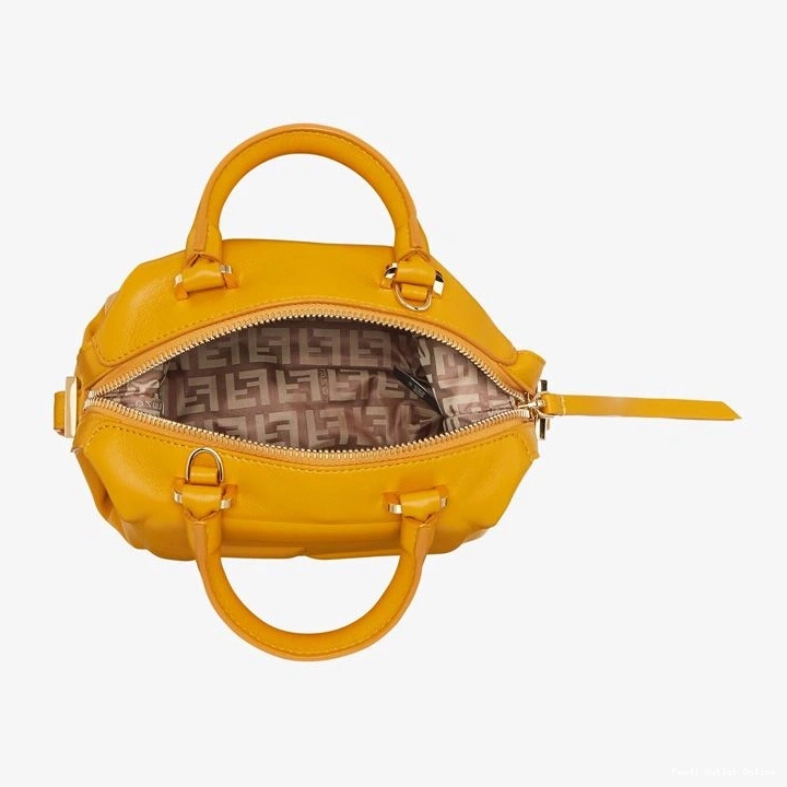 Cheap FF Cube In Bag Mini Fendi Leather Nappa Yellow 0717